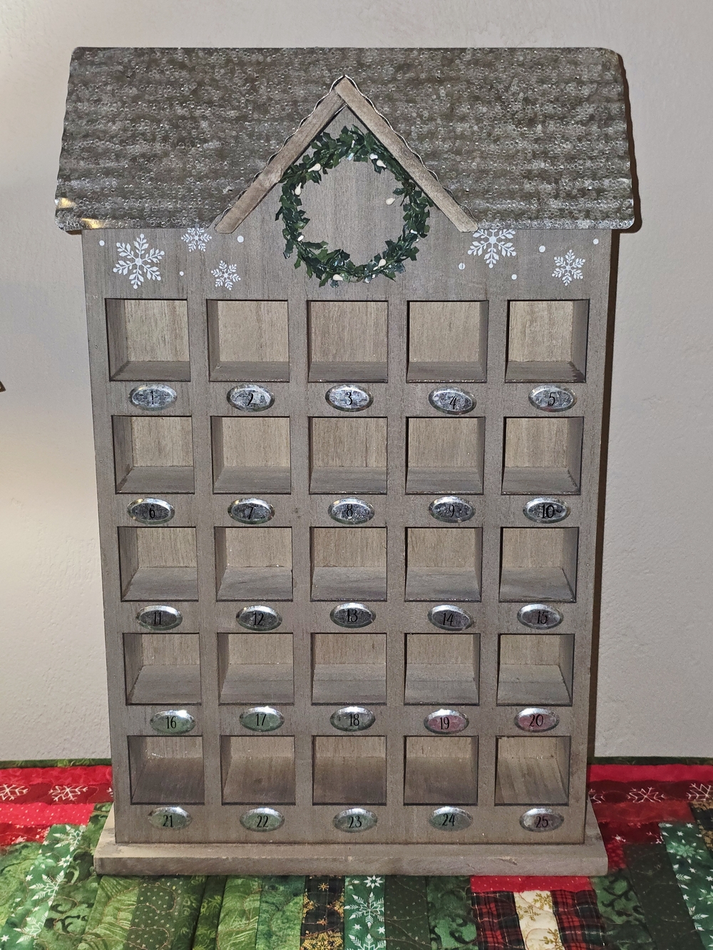 Hobby Lobby Wooden House Advent Calendar Reusable Open Face Christmas Countdown